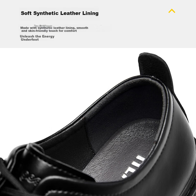 HLA Men's Leather Shoes British Style Formal Business Casual Shoes T120 Black Size 42