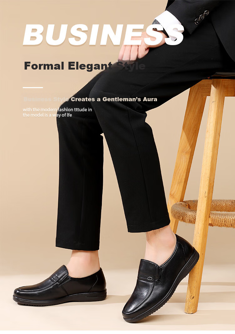 Hengyuanxiang Men's Slip-On Business Casual Breathable Driving Loafers XB406035 Black 40 2