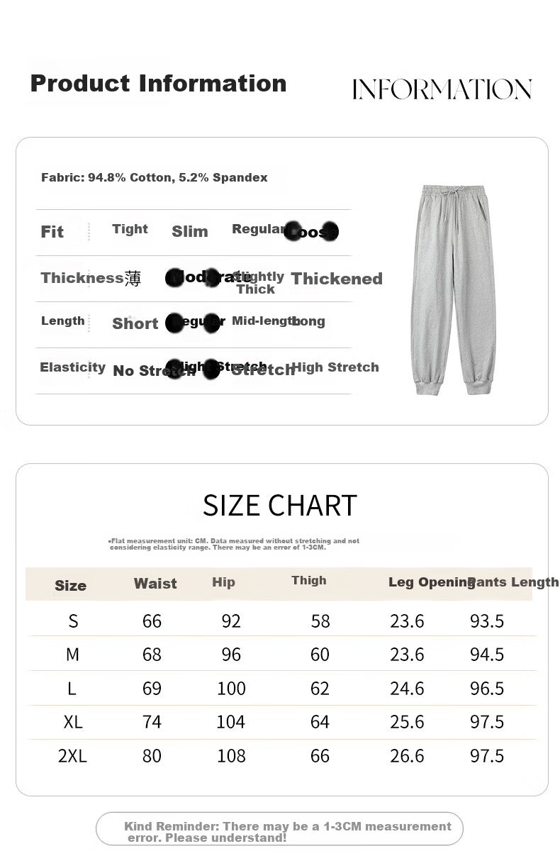 LangSha Women's Pure Cotton Wide-Leg Pants, Spring And Autumn 2025, Petite Women's Sweatpants, High-Waisted Loose Harem Casual Trousers, Thin Style 10