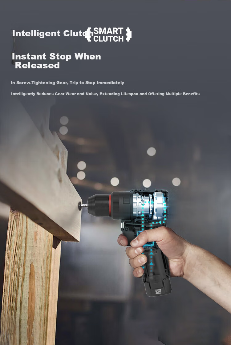 WORX 12V 50N Brushless Smart Impact Drill WU135T (2.0AH Dual Battery) Cordless Lithium Electric Drill for Home Wall Drilling 6