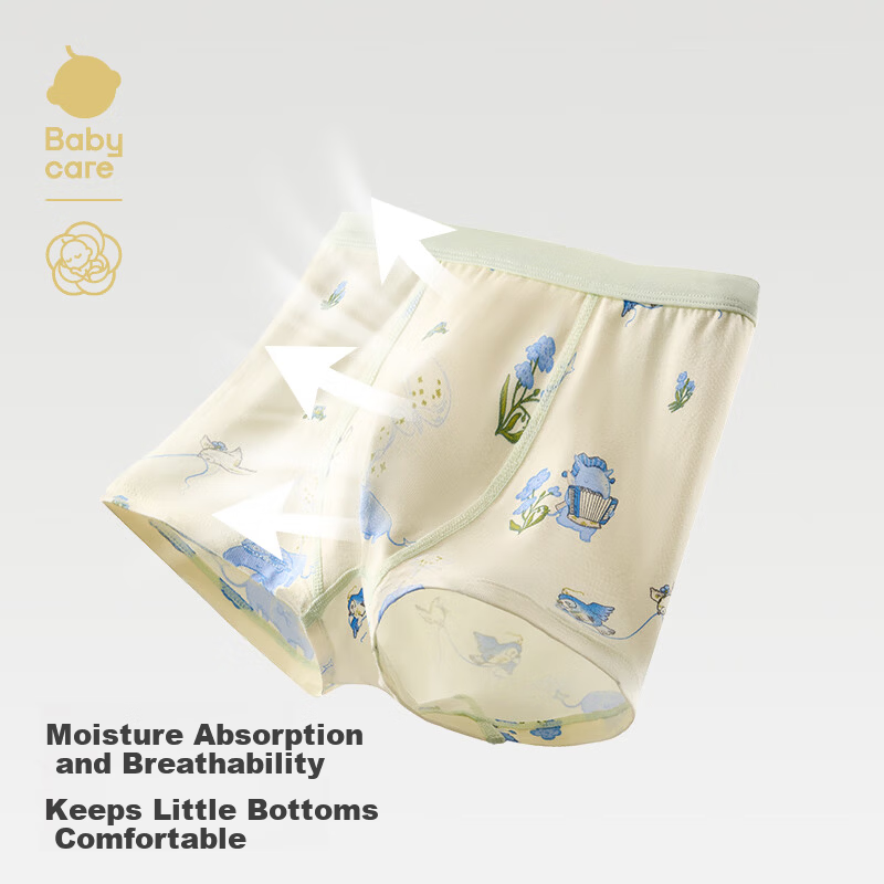 Babycare Camellia Children's Underwear Baby Boxer Shorts Baby Violin Rabbit - White 1 Piece 110