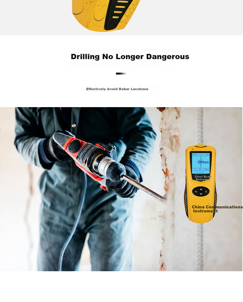 CCCC Construction Instrument BJZJ-R63 Rebar Scanner Rebar Cover Thickness Tester Concrete Wall Detector 8