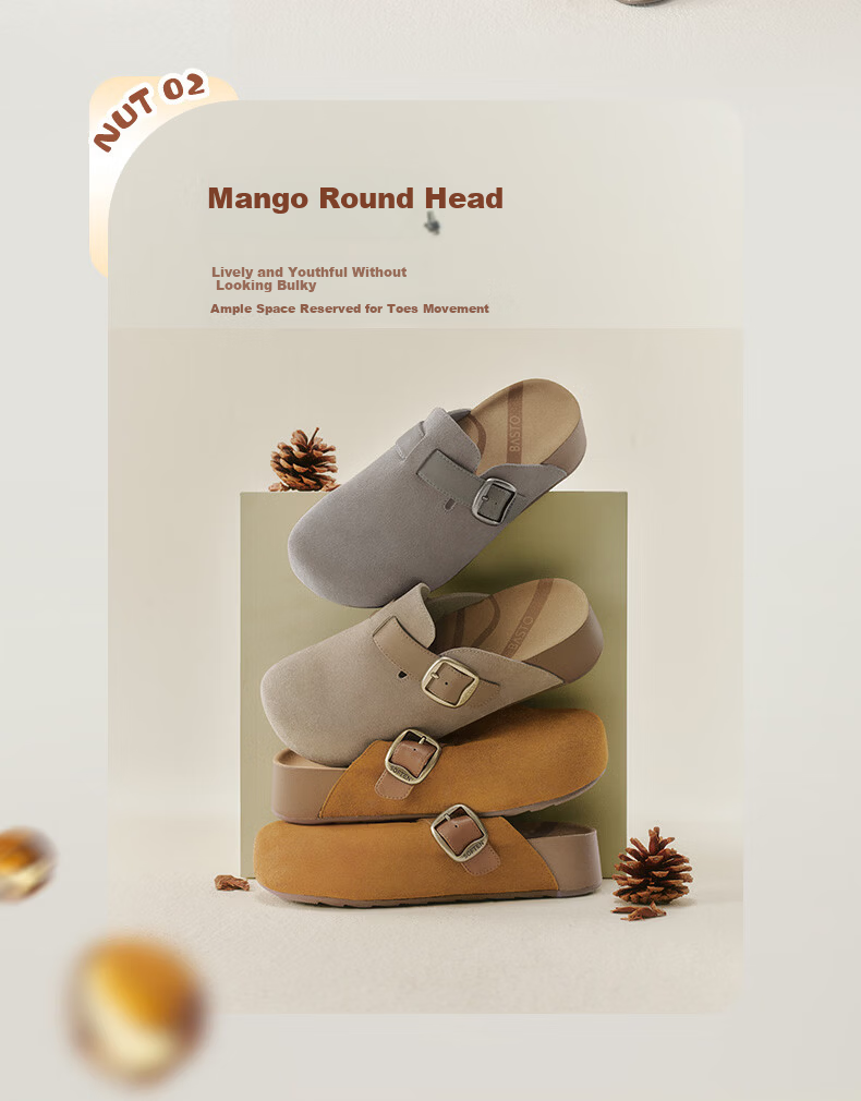 Basto 26 Summer Mall Same Style Birkenstock Simple Casual Women's Slippers T2091BH6 Camel 39 6