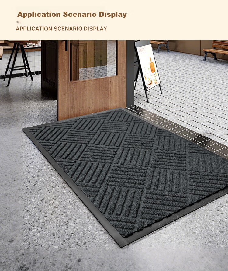 Jushiyi Entrance Door Mat, Hotel Villa Non-Slip Floor Mat, Low Maintenance, Dirt-Resistant Doormat, 60*90cm, Meteor Pattern, Gray 7
