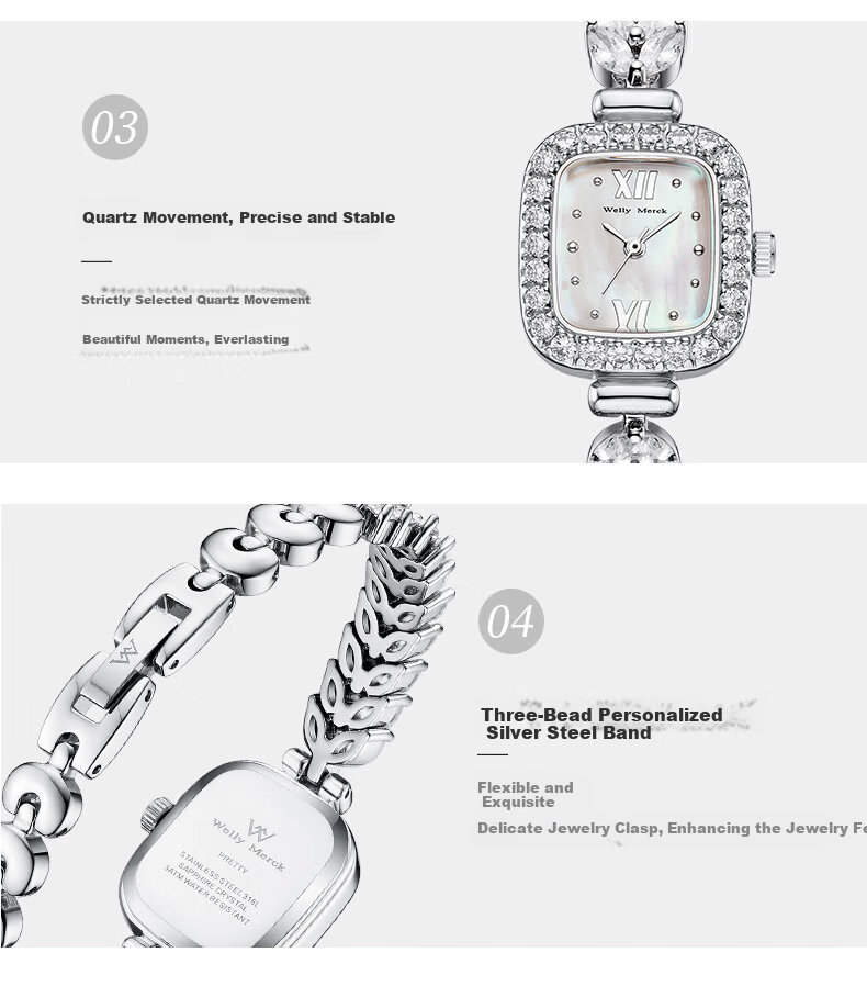 Welly Merck Quartz Fashion Trendy Women's Wristwatch Birthday Gift 14