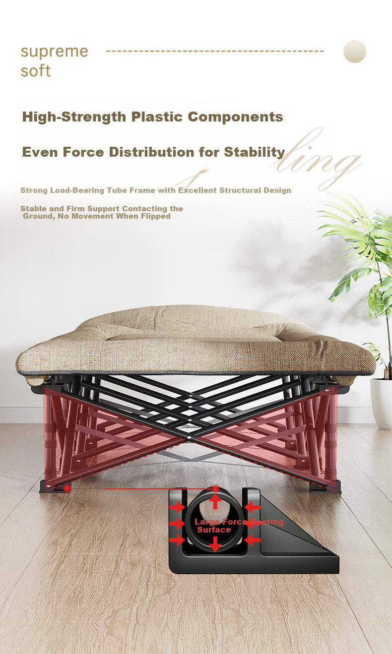 JEEP Folding Bed Recliner Office Nap Single Bed Military Cot Care Bed American Mattress Integrated 14 Legs 13