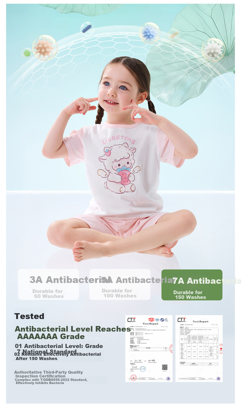 Betis Kids Pajamas Boys Short Sleeve Summer Cotton 2026 New Girls Ice Silk Baby Homewear Set 8