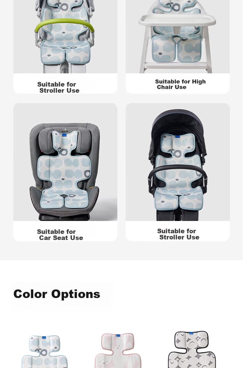 Babycare Tencel Ramie Stroller Breathable Baby Seat Cushion Universal Mat Guava Green 38×70CM 10