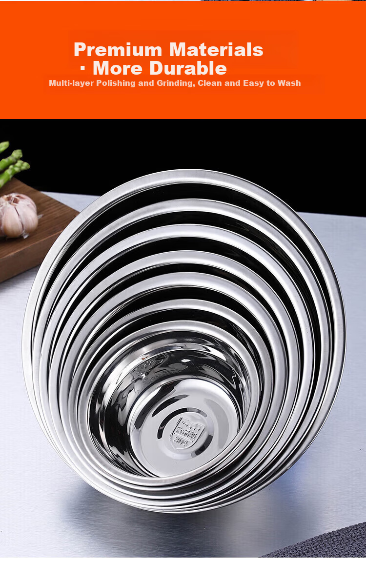 Jingqingfu 304 Stainless Steel Soup Bowl 16cm Canteen Serving Bowl Small Food Bowl Meal Bowl Soup Bowl Jingcang 2