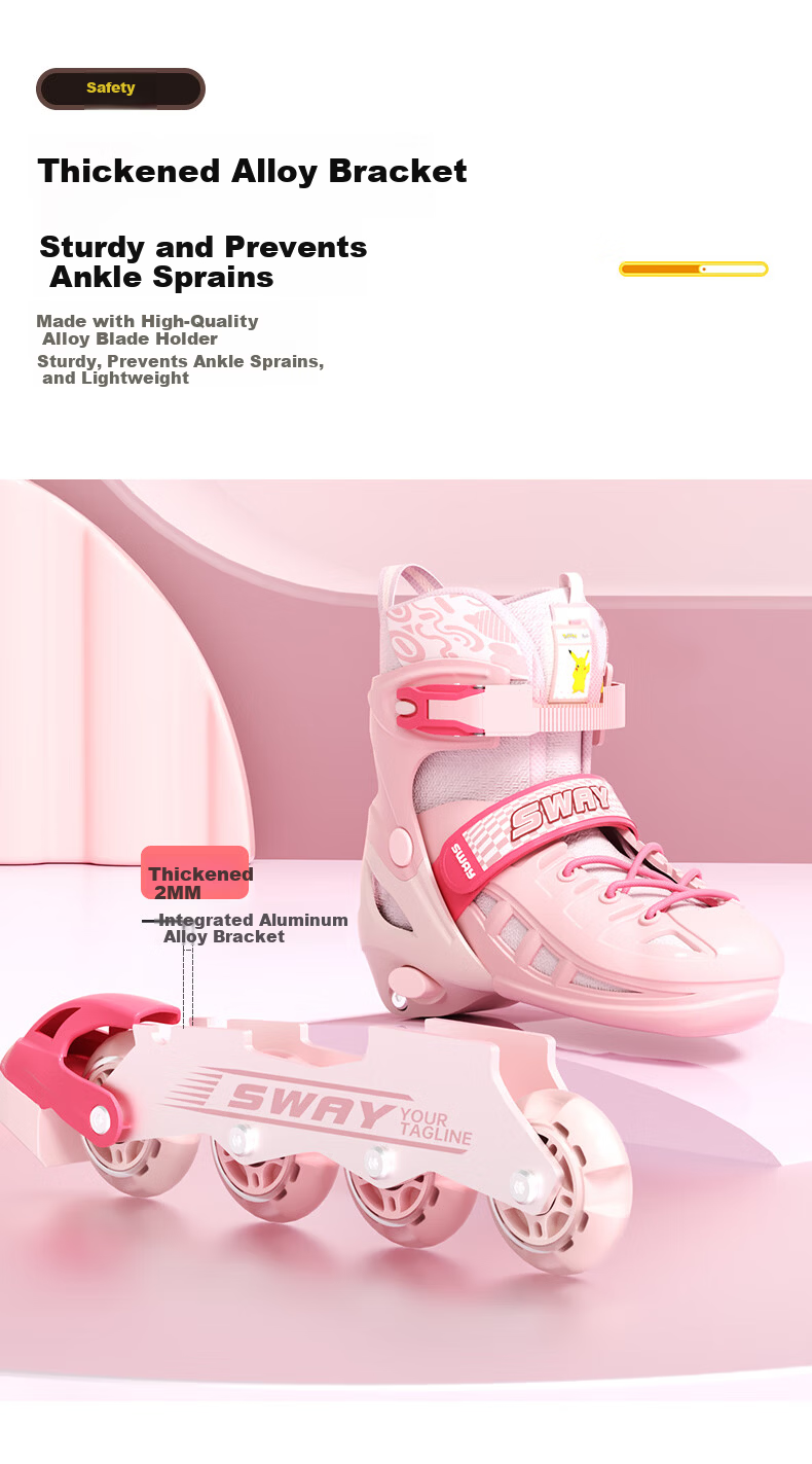SWAY Adjustable Size Inline Skates for Kids Beginners Boys Girls Professional Adult Roller Skates 6