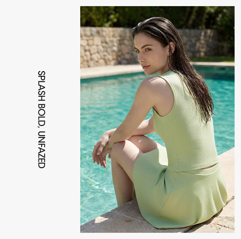 JEEP Women's Two-Piece Slimming Skirt Style Swimwear Hot Spring Suit Light Summer Green XL 2026 New Vacation Set 8