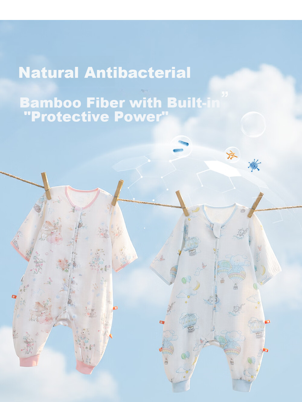 Liangliang Baby Sleeping Bag Bamboo Cotton Gauze Air-Conditioned Room Anti-Kick Quilt for Babies and Children Front 4 Back 2 Fantasy 110/56 11