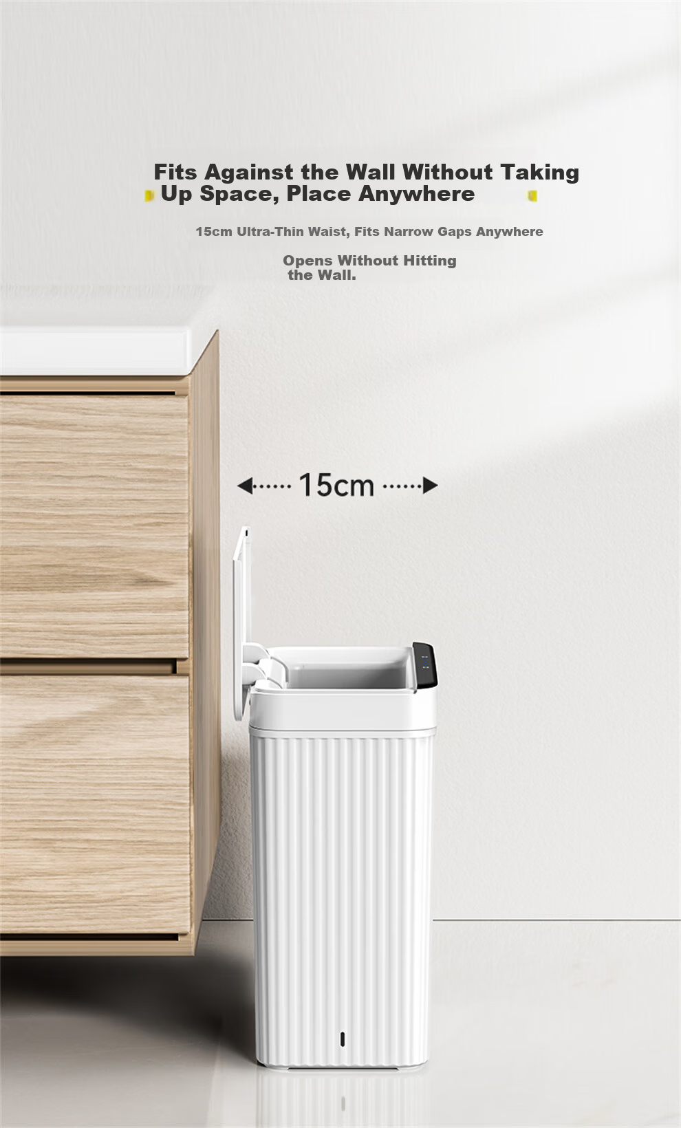 EKO Smart Sensor Trash Can 10L Matte White with Lid Stainless Steel Recommended by Zhang Ruoyun 9677 2