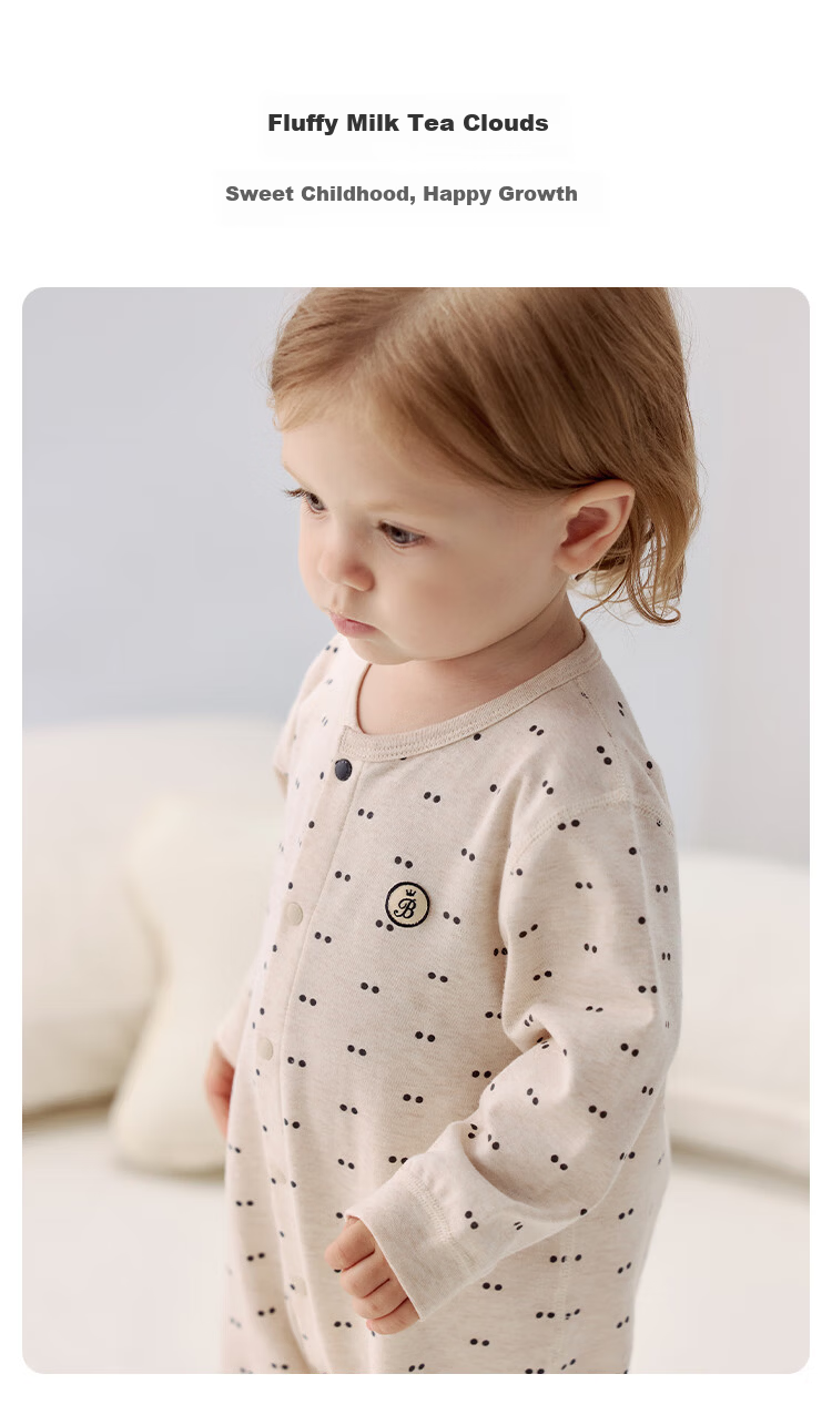 Babylove Baby Cotton Romper Spring Autumn Polka Dot Unisex Crawling Suit Outwear 5