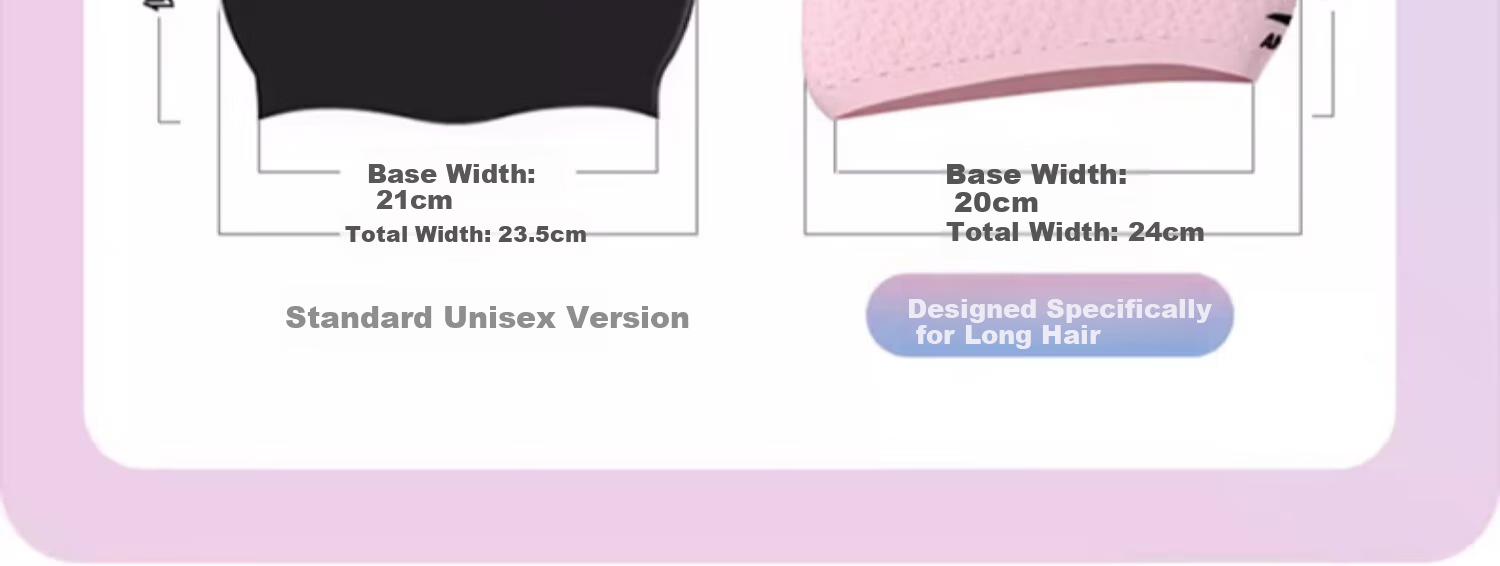 ANTA Adult Water Drop Swim Cap Hydrophobic Particle Swim Cap Waterproof Non-Tight Long Hair Swimming Cap Black 10