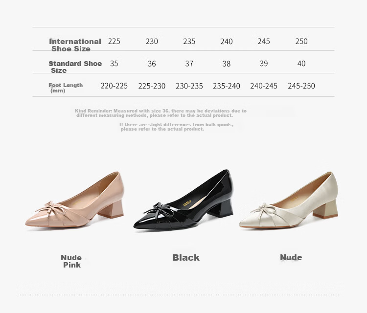 ZHR Women's Shoes 2026 New Thick High Heel Single Shoes French Style Butterfly Shallow Leather Comfortable Shoes Nude Pink Size 39 7