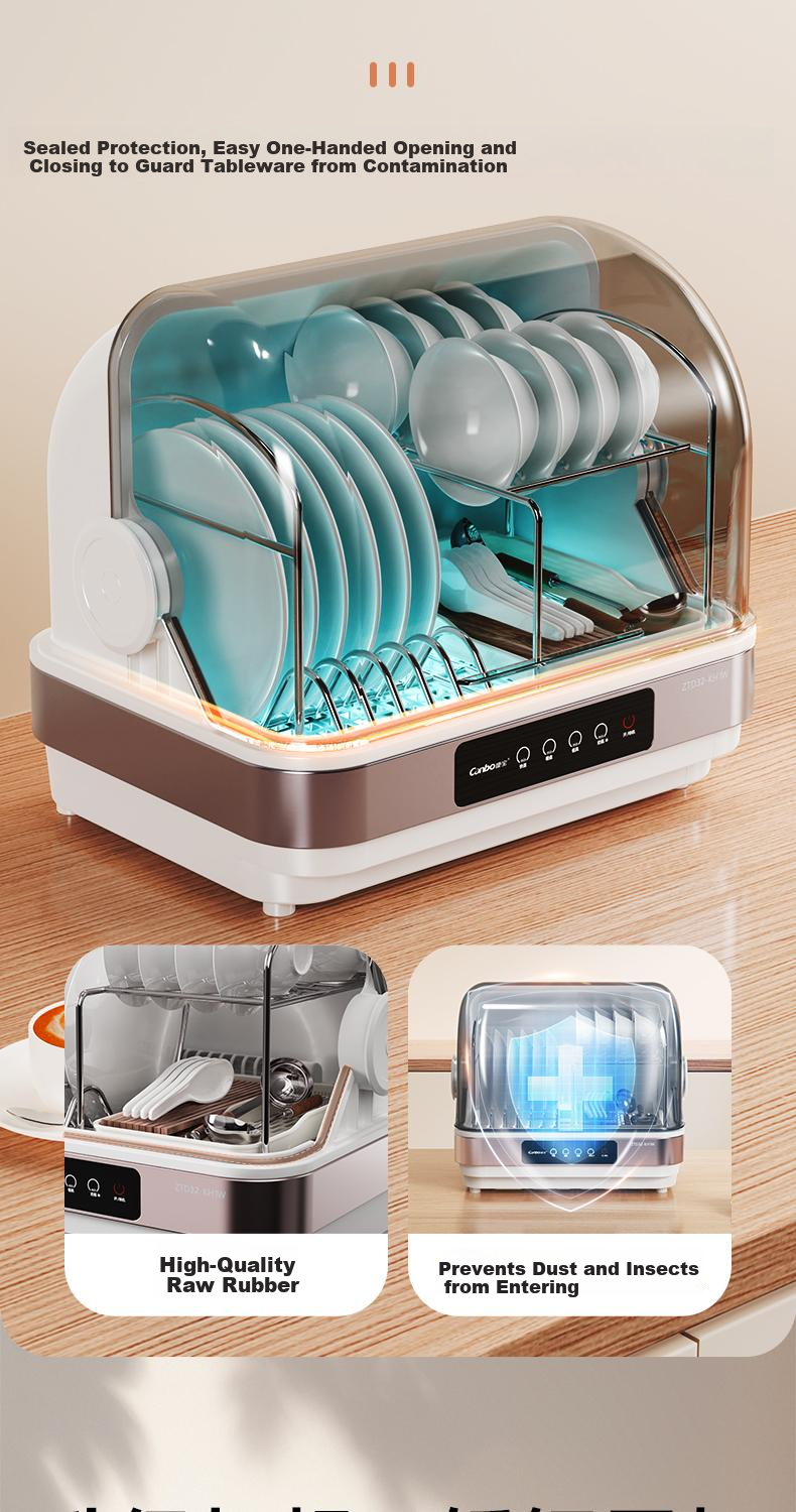 Canbo Multifunctional Disinfection Cabinet Home Desktop Kitchen Dishware Knife Rack Baby Bottle Tea Set Cup UV Sterilizer Drying and Cleaning Cabinet ZTD45-K2Z 16