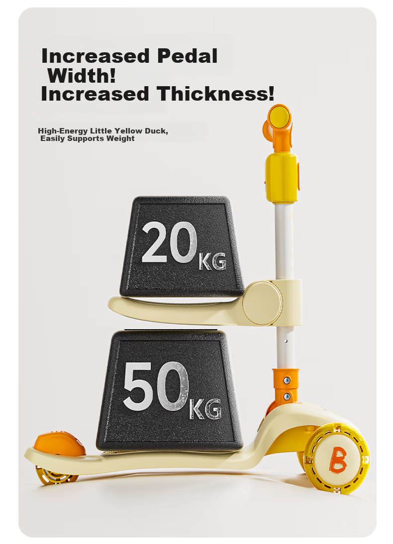 Le Little Yellow Duck Children's Scooter 1-3-6 Years Old Kids 2-in-1 Ride-On and Push Scooter Baby Boys and Girls Birthday Gift 10