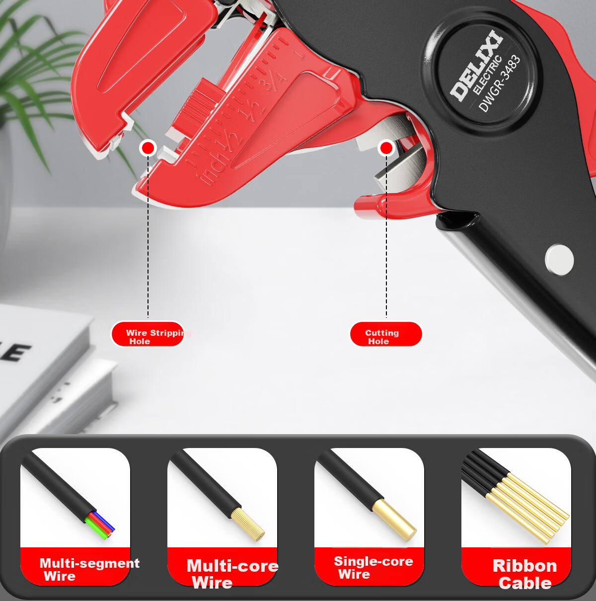 Delixi Duckbill Wire Stripper Multifunctional Automatic Wire Stripping Pliers Electrician Wire Cutting and Crimping Pliers 4