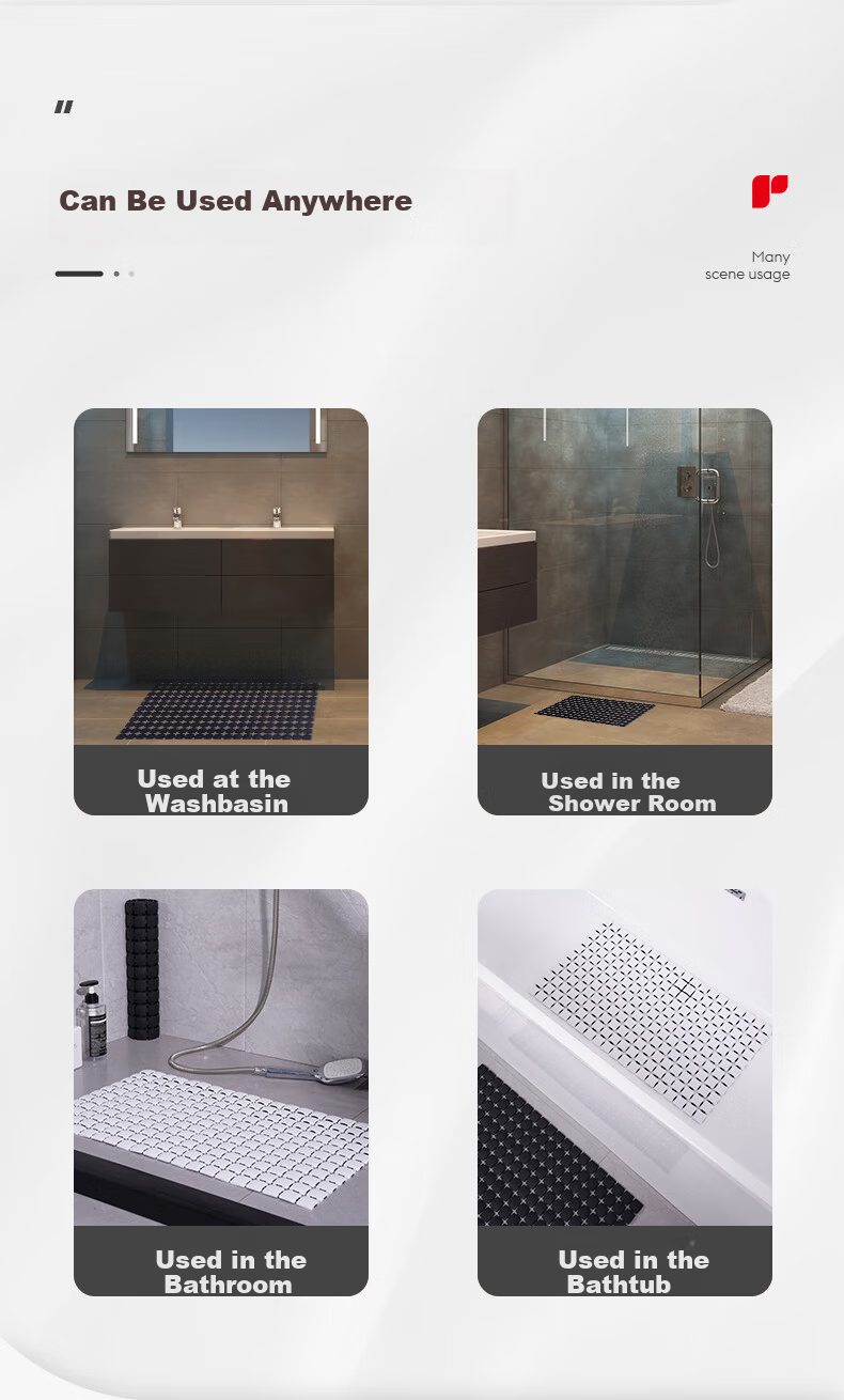 RIDDER German Imported Bathroom Non-Slip Mat TPE Anti-Slip Floor Mat Small Square White 54x54cm 3