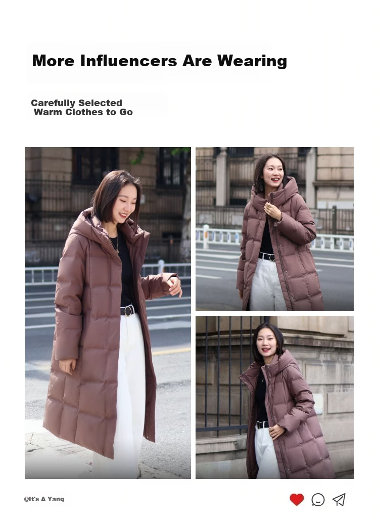 BOSIDENG Women's Winter Goose Down Long Hooded Business Warm Coat Hot Sale 29