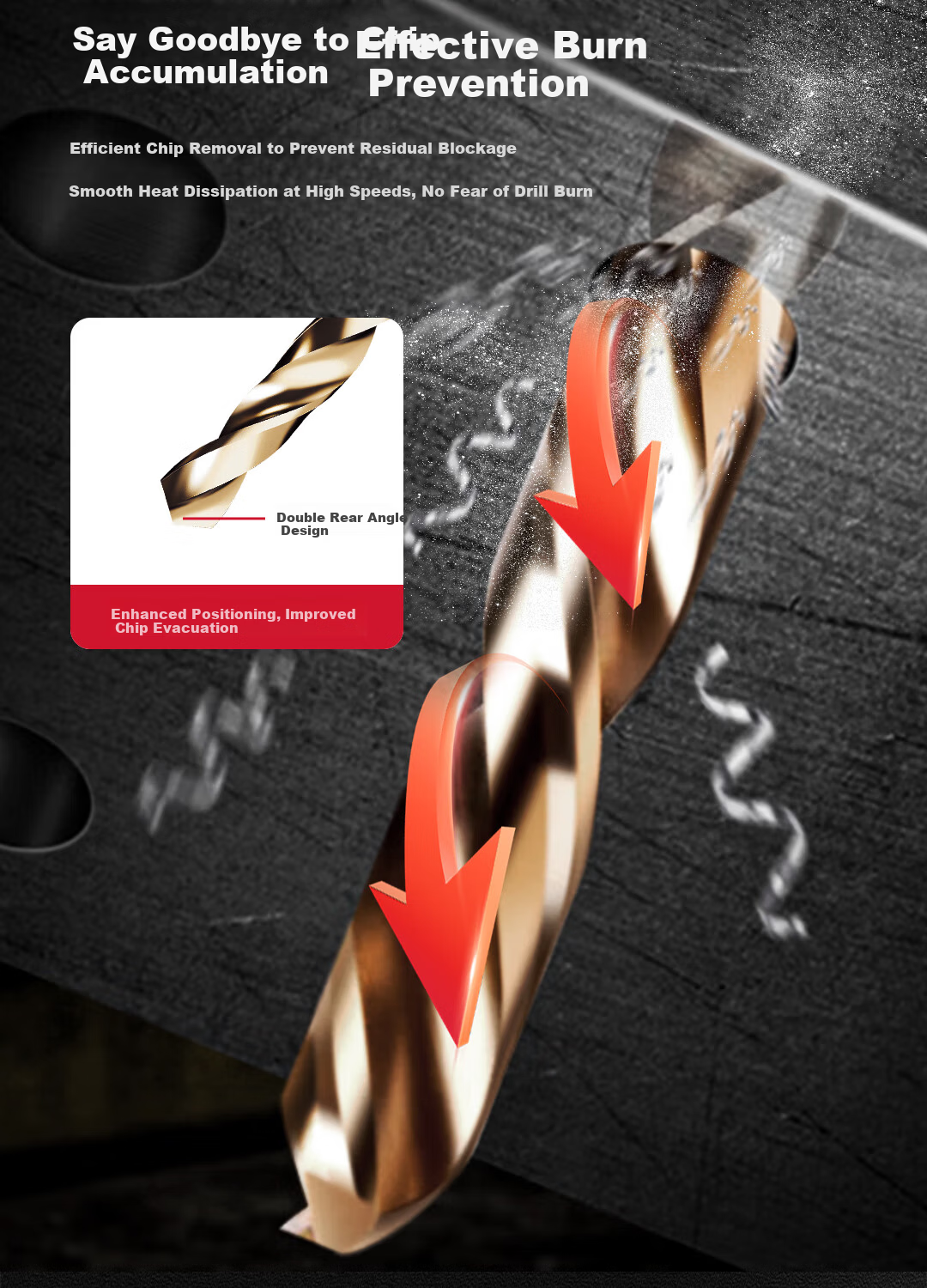 Deli M35 High Cobalt Industrial Grade 3.2mm Twist Drill Bits for Concrete Metal Stainless Steel, 10 Pieces Box 7