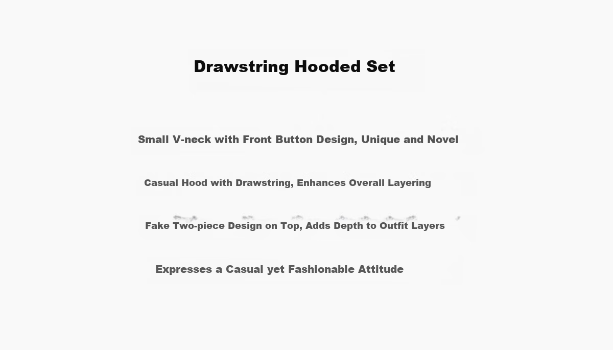 YUZHAOLIN 2025 Spring Casual Set Fake Two-Piece Sports Style Hooded Top with Straight-Leg Pants Set Y51K078 3