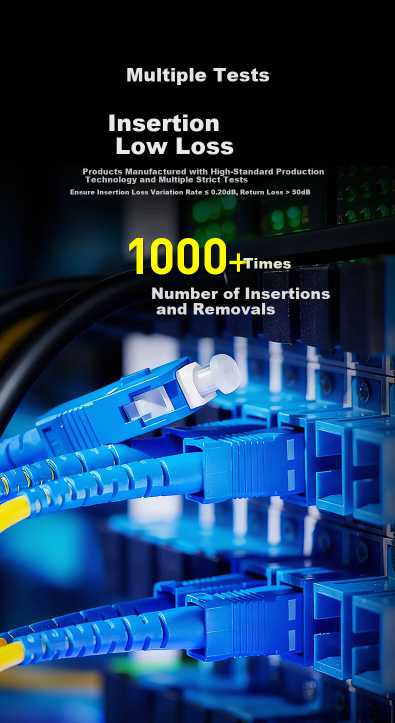 10K Grade Fiber Optic Patch Cord Engineering Telecom Grade SC-SC (UPC) Single Mode Single Core Drop Fiber Cable Low Smoke Halogen-Free Eco-Friendly Jacket Data Center Transceiver Pigtail 1.2m 22212 8