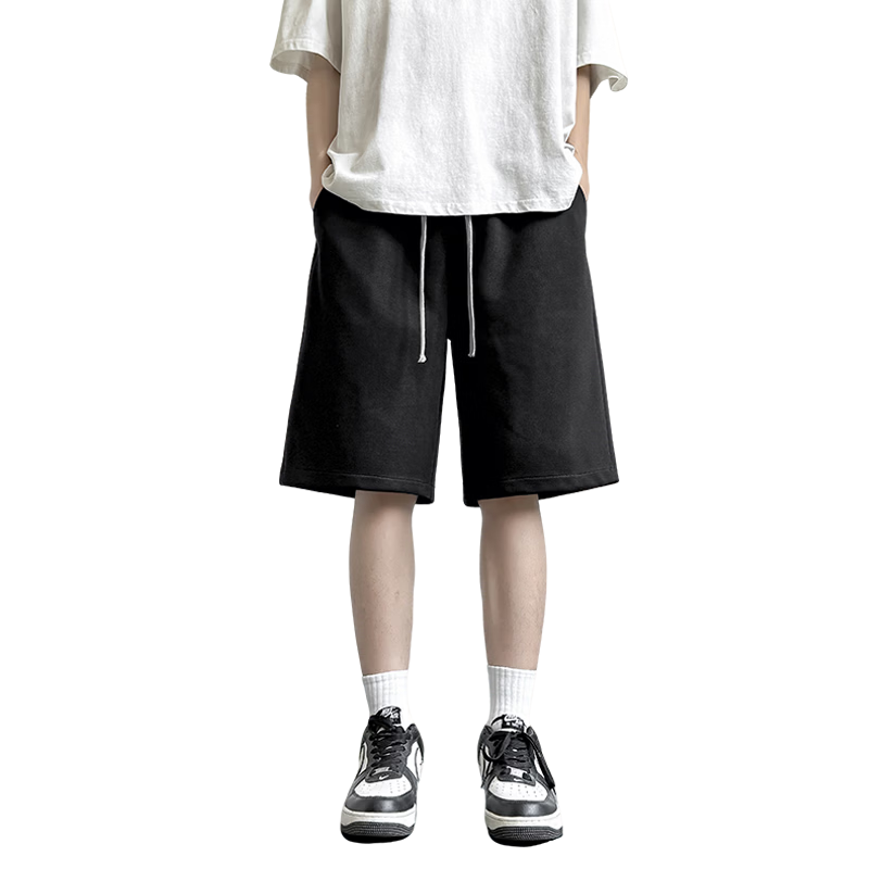 NASA GISS Men's Summer Sports Shorts Loose Fit Breathable Quick-Dry Mid-Length Pants Black 3XL