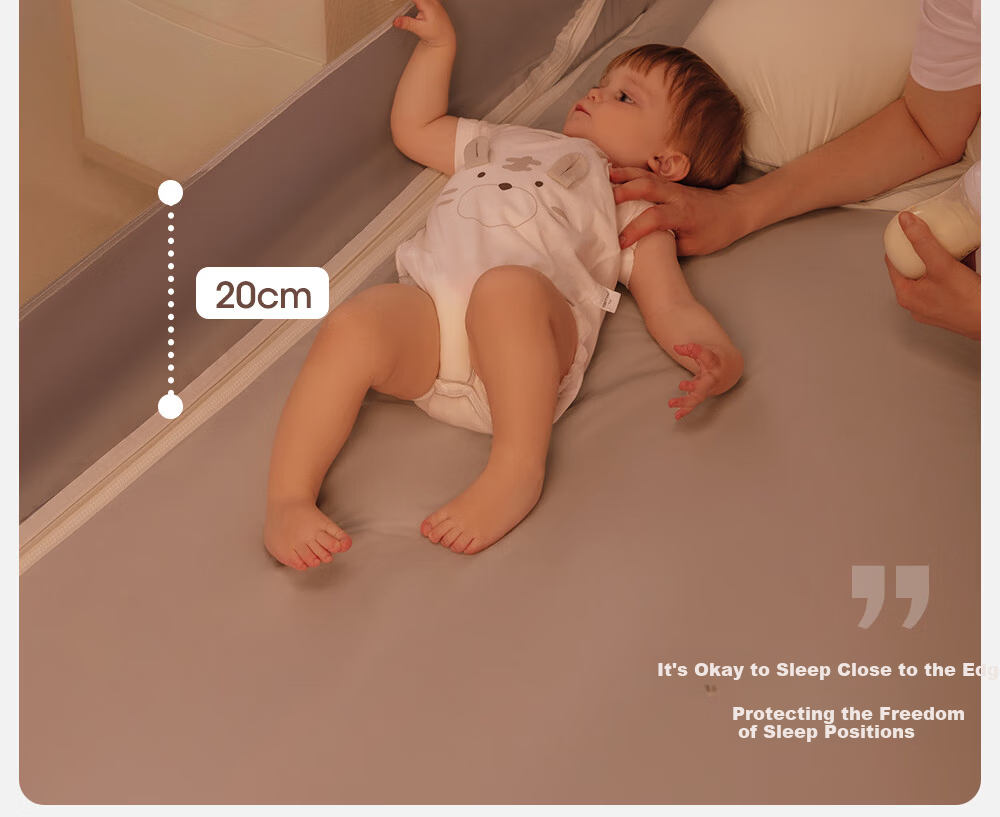 Beitais Anti-Fall Mosquito Net Baby Home Children's Bed Rail Zipper Bottom Basic Light Yellow 1.8*2m 25