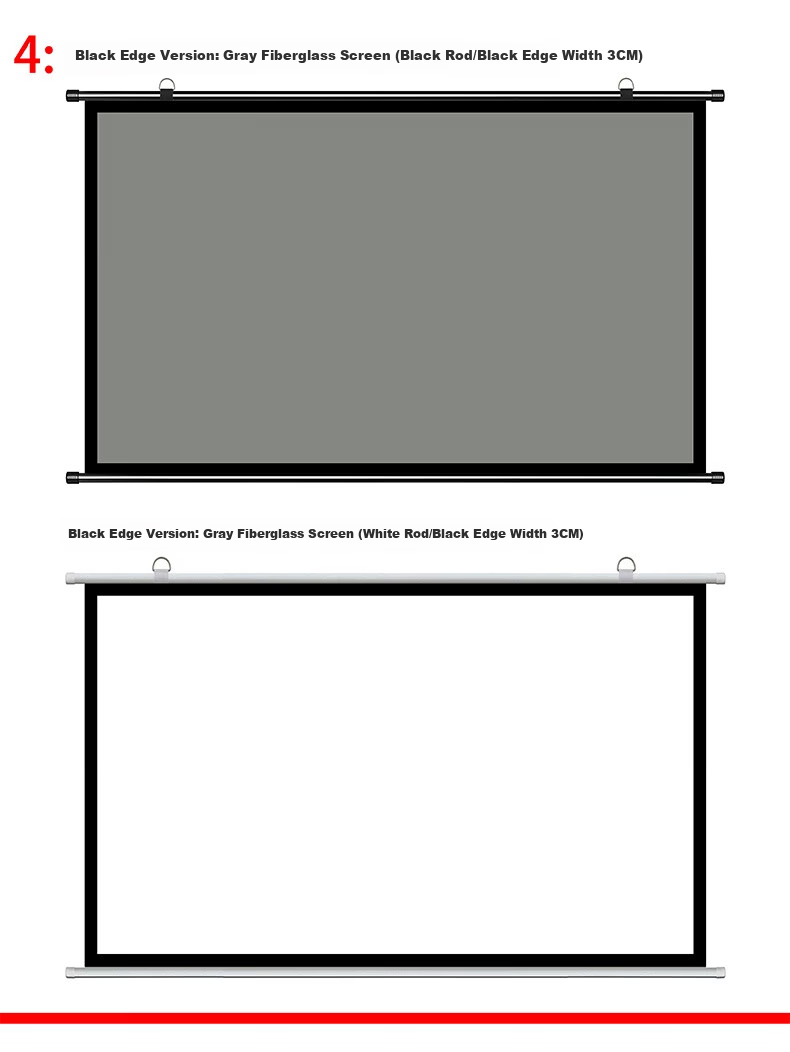 Ganyi No-Drill Wall-Mounted Projection Screen White Fiberglass C100 100-inch 16:9 Wide Viewing Angle 4K HD Side Projection Compatible with All Lumen Projectors 16