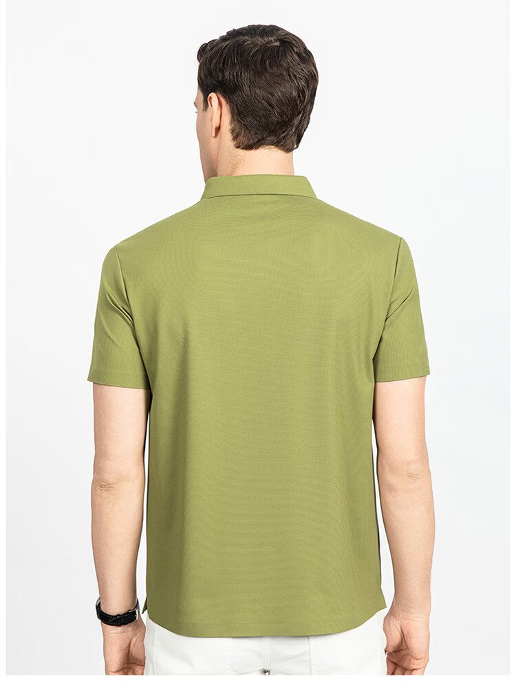 Edenbo Men's Short Sleeve Polo Shirt Spring Summer Four-Way Stretch Business Simple Top Grass Green 180/96A (2XL) 17