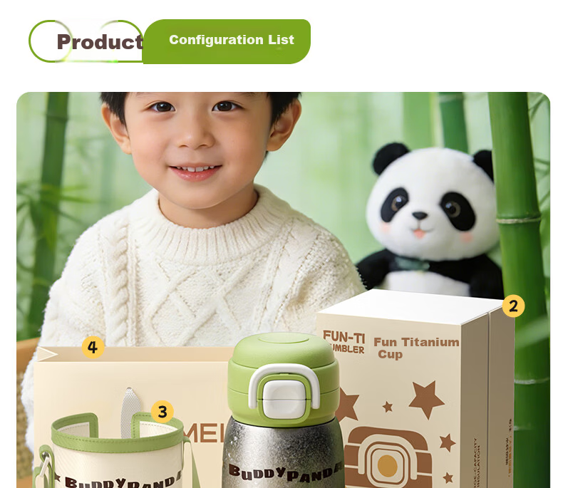 HEOSCU Children's Titanium Insulated Straw Water Bottle for Boys and Girls, Primary School Titanium Water Flask, Kindergarten Dual-Use 13