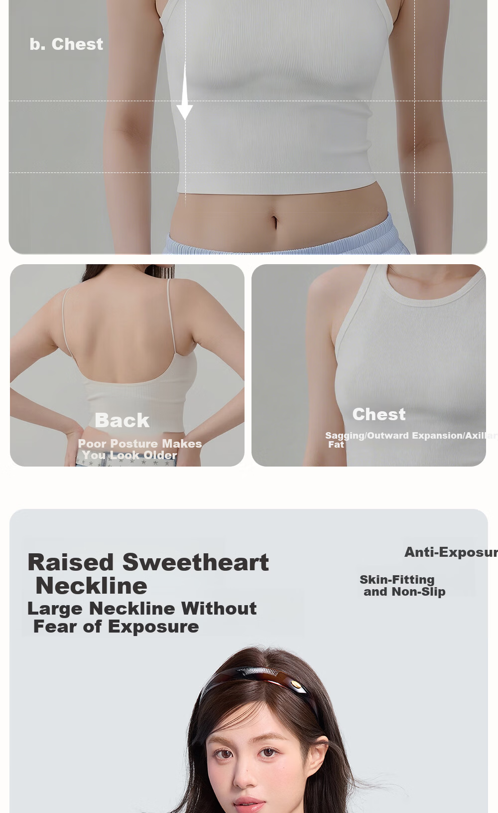 SecretWorld [Zhao Jinmai's Choice] Women's Camisole Tank Top with Built-In Bra Pads, Spring And Summer Undershirt, Inner Or Outer Wear, Beautiful Back Design, One-Piece Bra 16