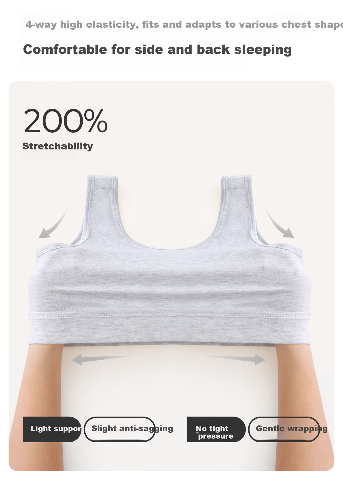 JOYNCLEON Maternity Nursing Bra Sleepwear Light Gray XXL Jwx193139 13