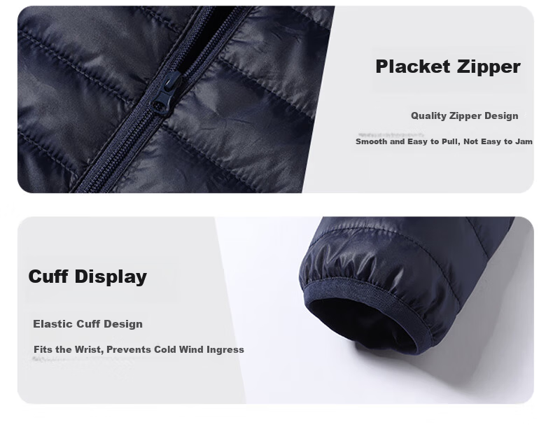 Miiow Men's Cotton Jacket Autumn Winter Stand Collar Lightweight Warm Outdoor Sports Casual Loose Fit Black 2XL 7