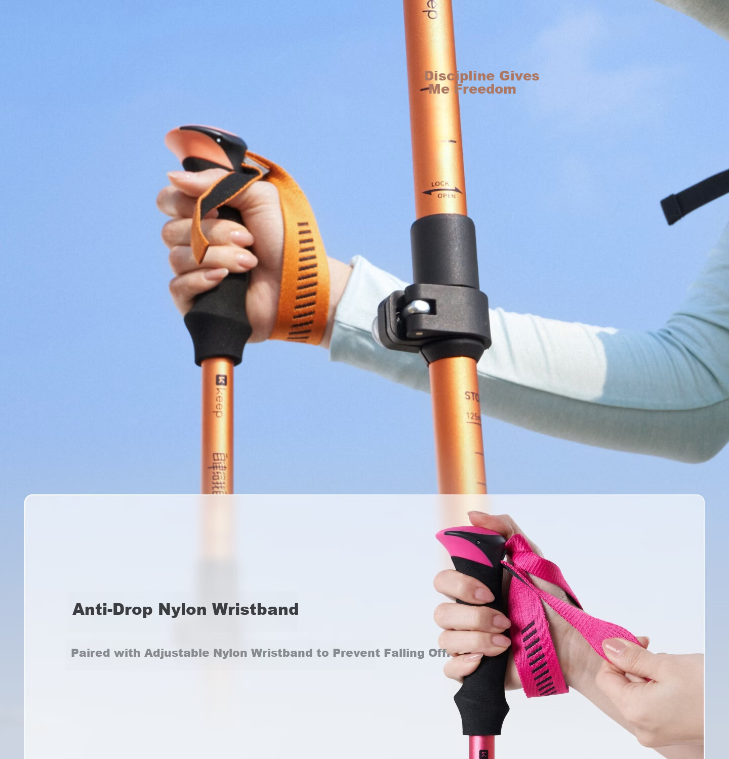 Keep Aluminum Alloy Trekking Pole for Children, Ultra-Light Telescopic Hiking Equipment, Portable Pressure-Resistant Walking Stick, Outdoor Cane 16