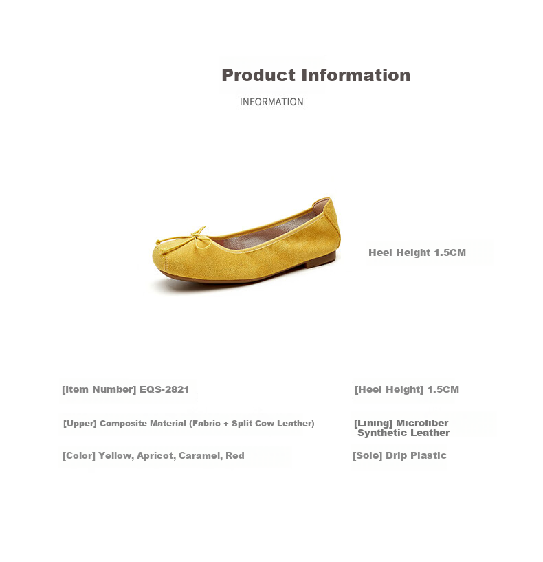 Quicheshoes Women's Ballet Flats Pig Nose Suede Low-Cut Flat Shoes Spring Autumn Soft Sole Slip-On Red Size 35 10