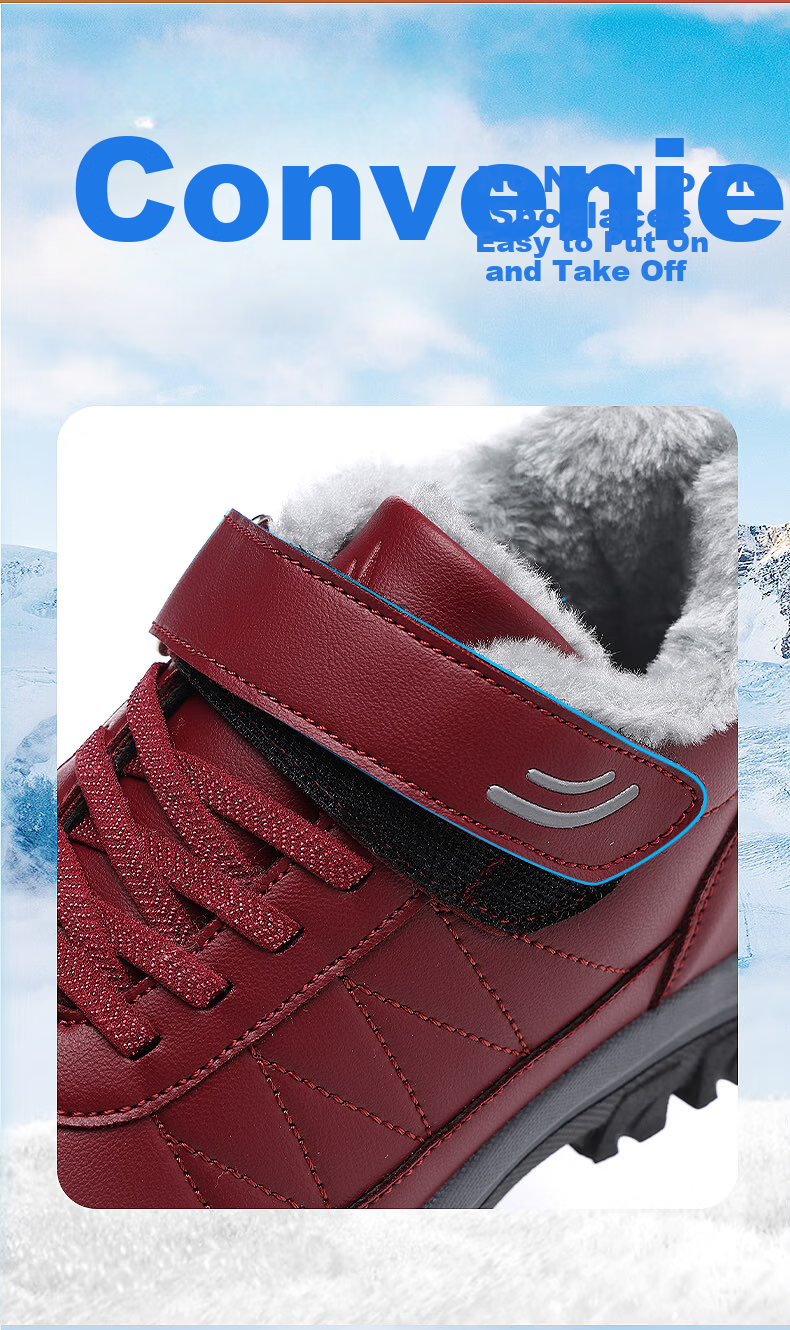 RED DRAGONFLY Women's Winter Fleece Lined Warm Elderly Shoes Thickened Fur Cotton Boots Middle-aged and Elderly Mom Cotton Shoes WXC430451 9