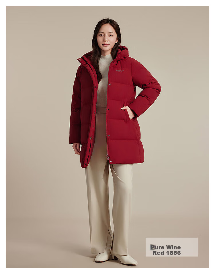 Bosideng Women's Winter Down Jacket Loose Comfortable Mid-Length Fashion Casual Thickened Hooded Versatile Coat 12
