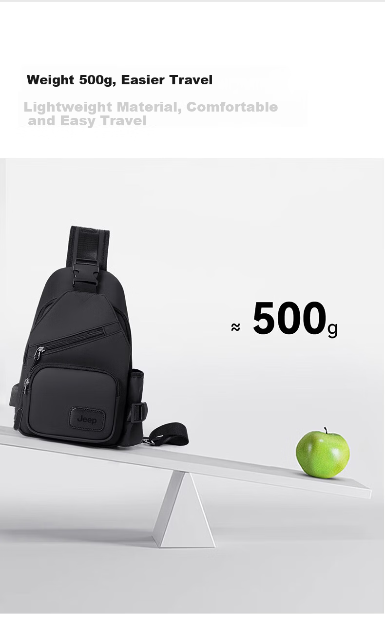JEEP Men's Outdoor Crossbody Bag Sports Small Backpack Large Capacity Shoulder Bag Casual Commuter Water-Resistant Phone Bag 6