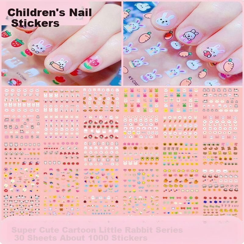 Mili Children's Night Glow Nail Stickers Non-Toxic Waterproof Girls Nail Art 3-6 Years Old Preschool Educational Toy 15