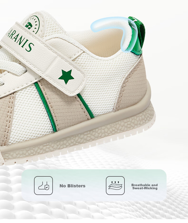 TARANIS Toddler Boys' Walking Shoes Spring Children's Non-Slip Soft Sole Functional Shoes Girls' Bread Shoes White/Apricot Size 20 7