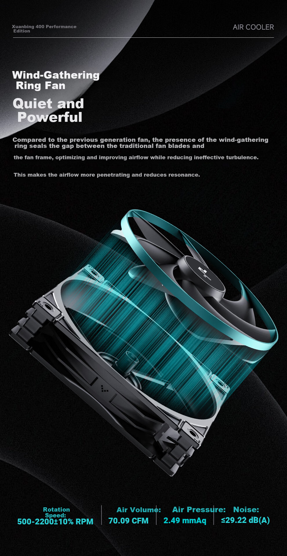 DEEPCOOL GAMMAXX 400 Performance Edition Black CPU Air Cooler / Upgraded Tower / Innovative Air Guide Ring Fan / Offset Heat Pipes for Memory Clearance / Multi-Platform Support 3