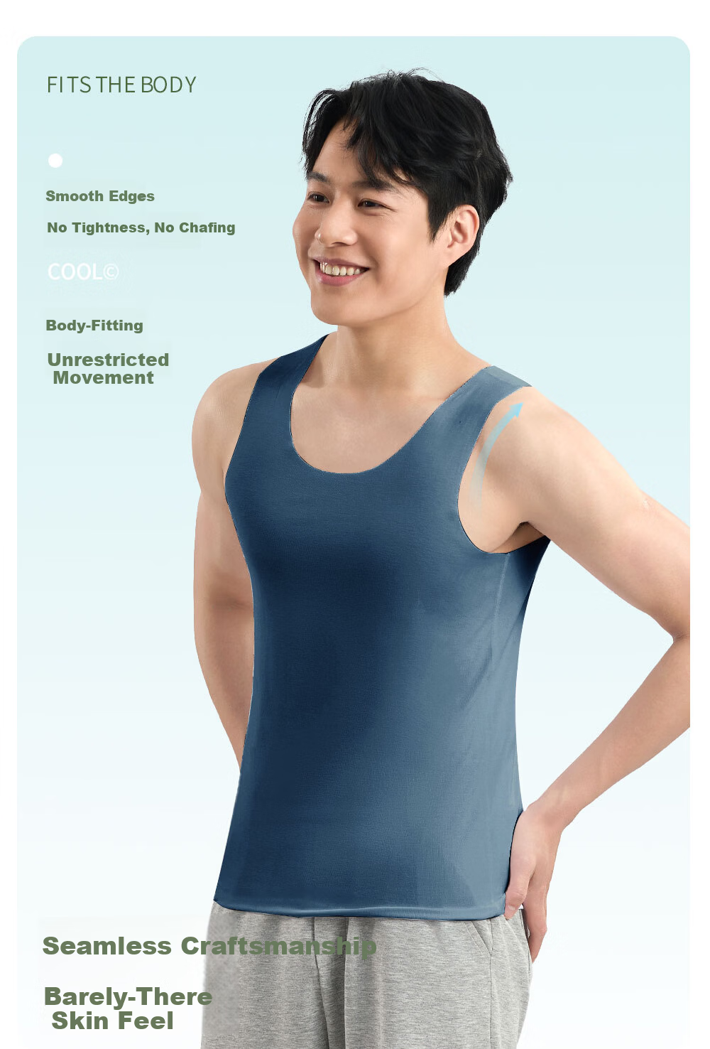 Jingshuran JD Own Brand Shu Lanjing Modal Men's Seamless Tank Top Undershirt 3