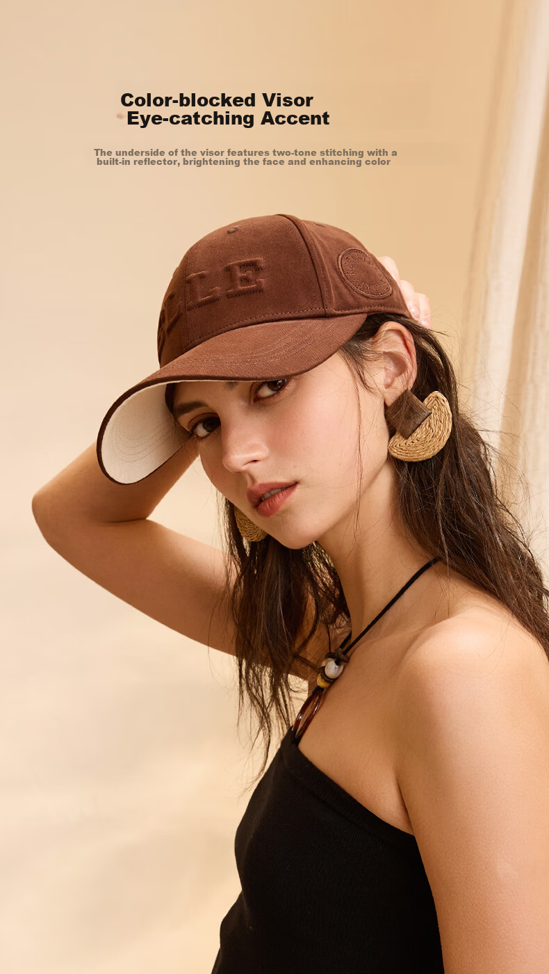 ELLE Baseball Cap for Women, All-Season Sun Protection Hat, Large Circumference High Crown Visibly Small Brim Cap for Men, Gift 12