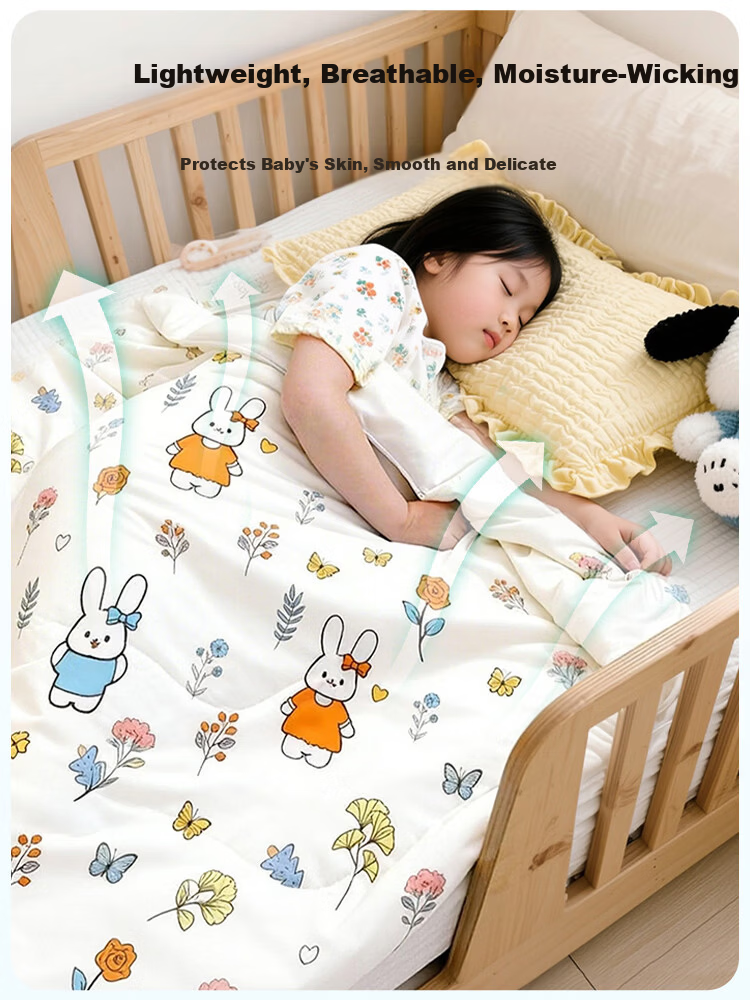 9i9 Children's Summer Lightweight Quilt Baby Air Conditioning Blanket Dormitory Quilt Single Kindergarten Nap Dinosaur Approx. 145*110 cm 3