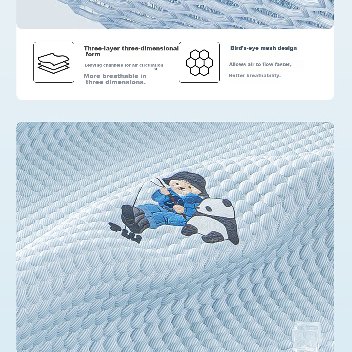 Teenie Weenie Bear Class A Ice Bean Cooling Mat Summer Cool Ice Silk Mat Washable Soft Air Conditioning Mat 150*200cm Gray 15
