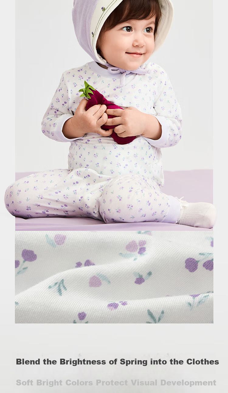 Balabala【balaOne】Kids Baby Infant Underwear Set 2025 New Winter Homewear Ribbed High-Waist New Year Edition 5