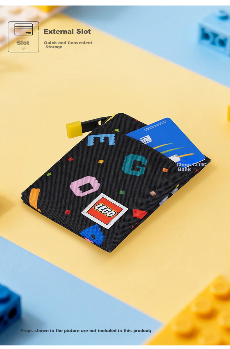 LEGO Kids Card Holder Small Student Coin Purse New Cute Mini Storage Bag Colorful Alphabet Black 20330 5